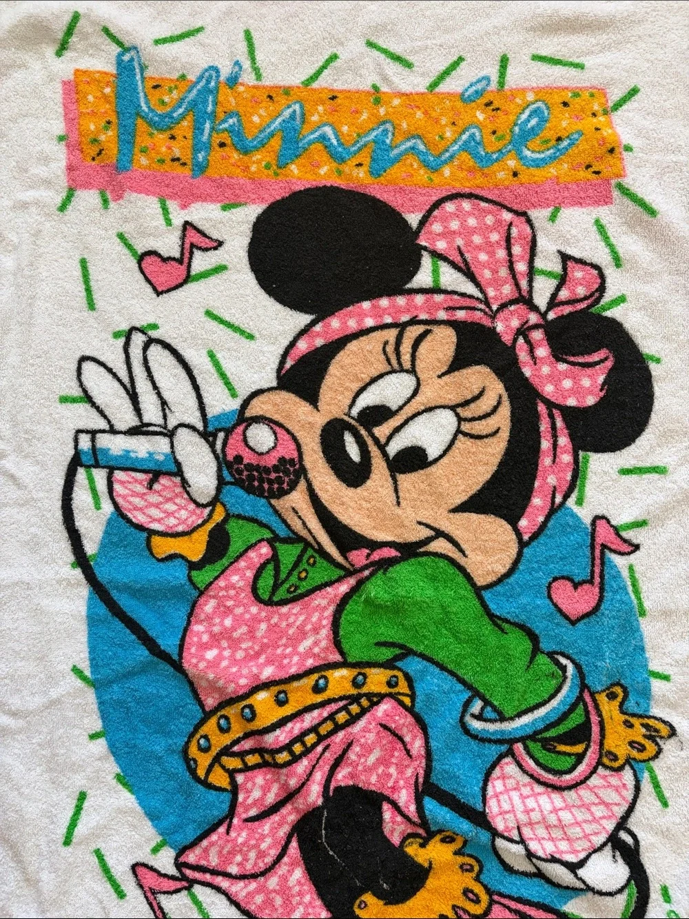 Disney Minnie Mouse White Printed Beach Towel